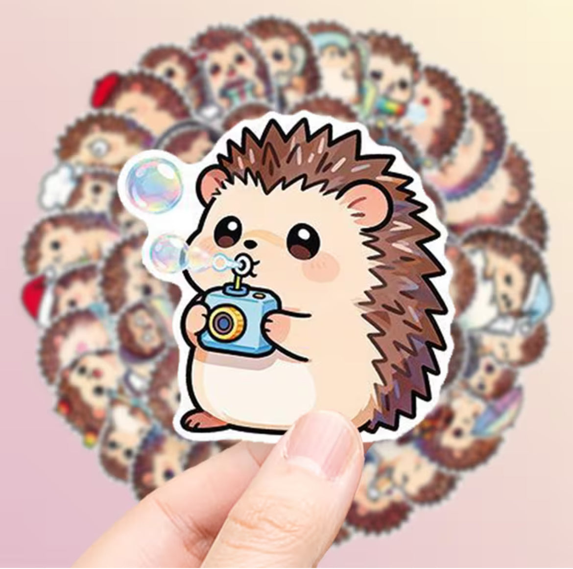 Pack de 5 Stickers "Erizos Kawaii" (Diseños Sorpresa) 🦔✨