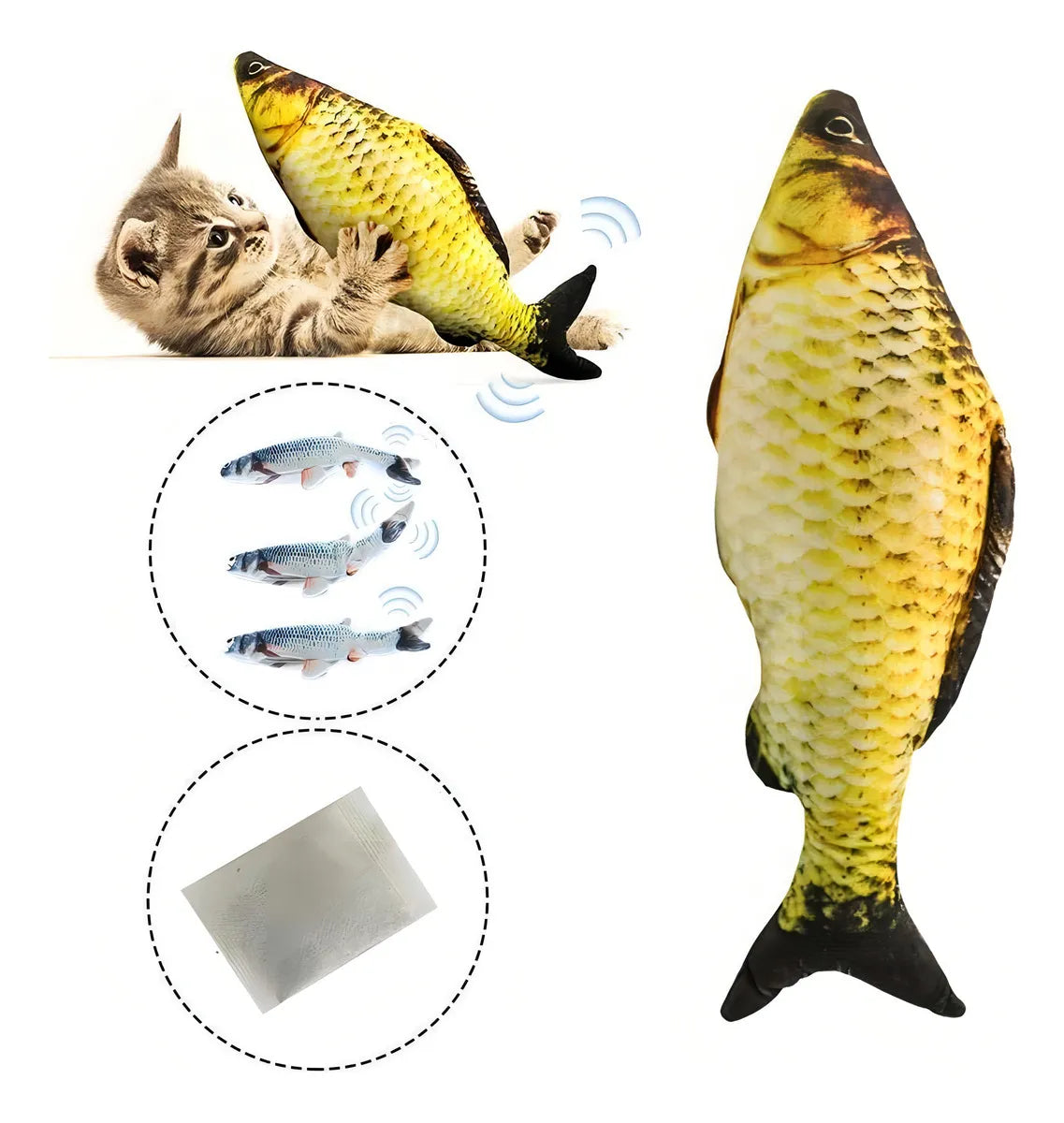 Juguete Pez con Movimiento para Gatos interactivo USB