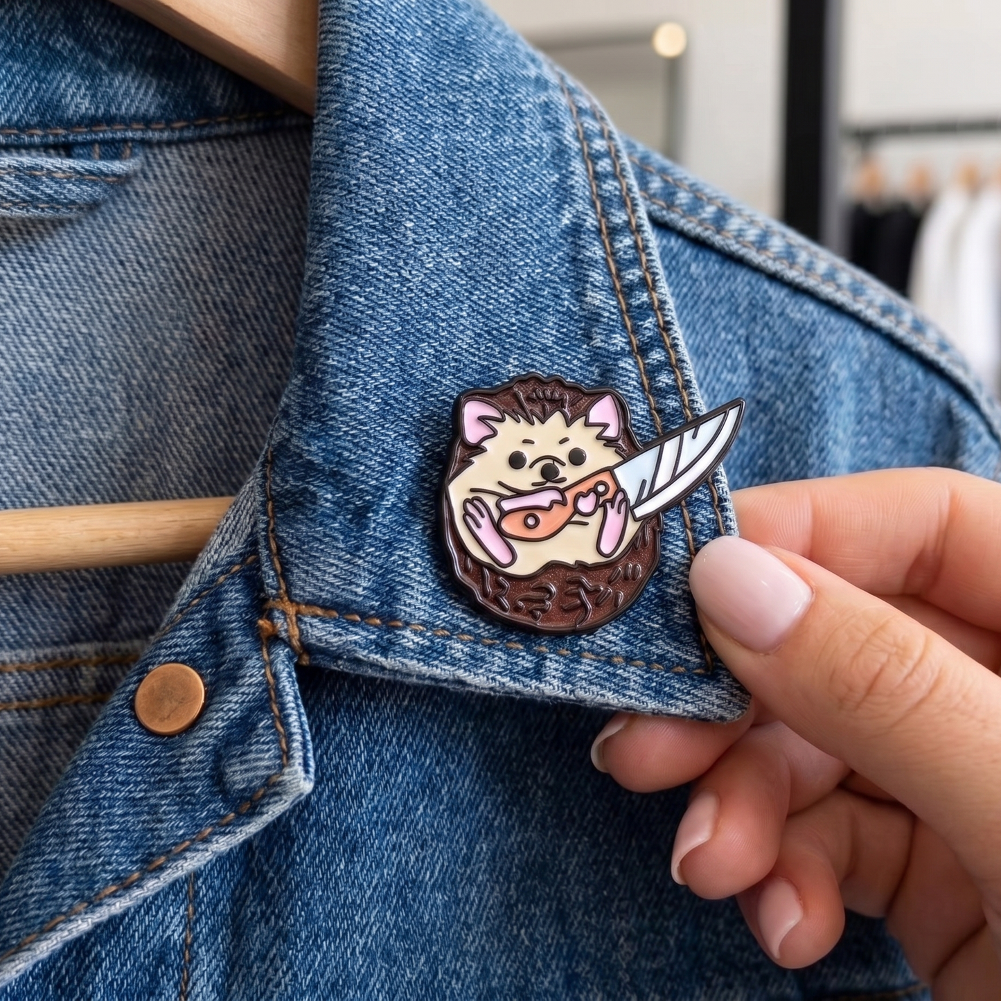 Pin Esmaltado Erizo "Peligrosamente Tierno" 🦔🔪
