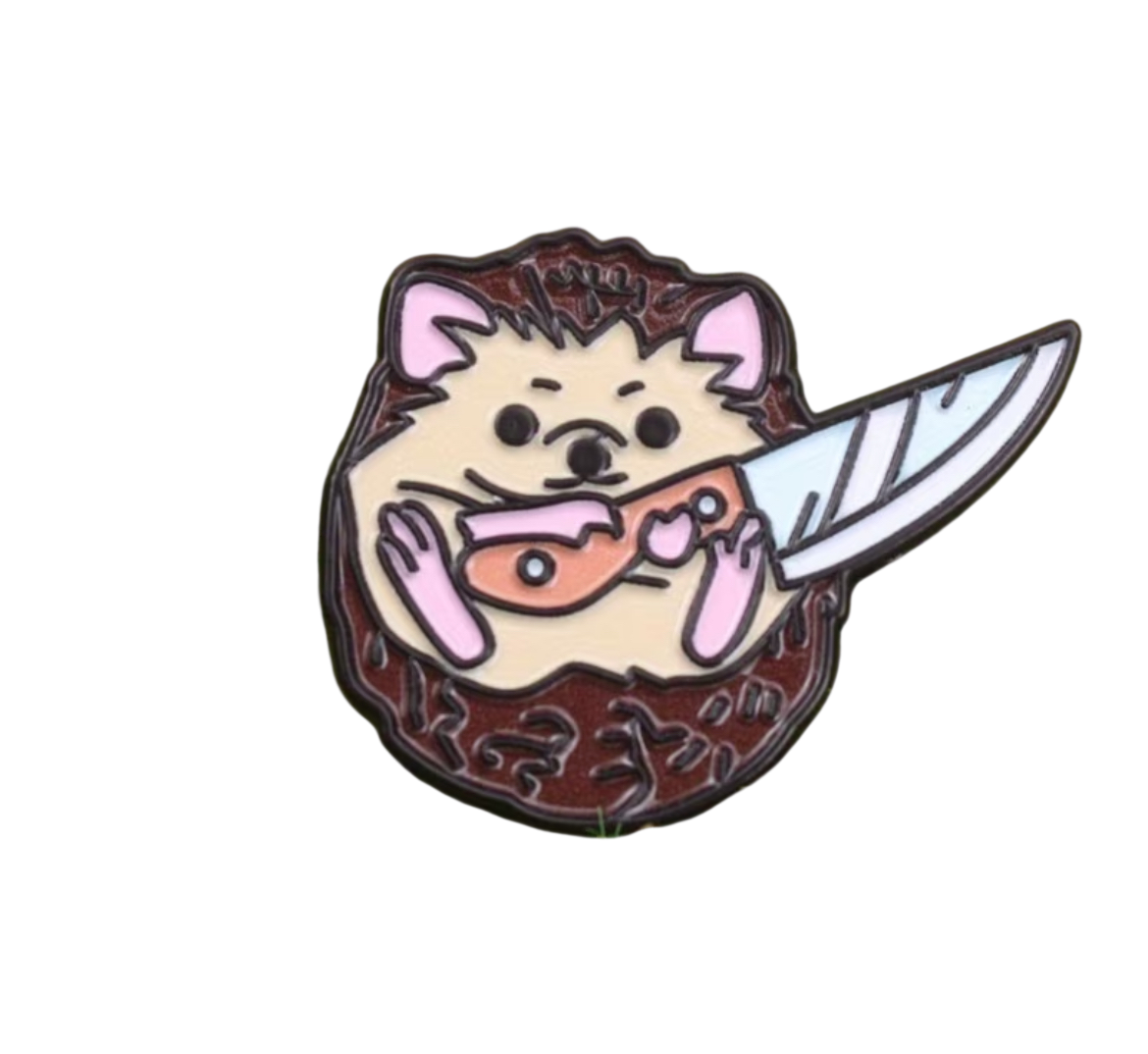 Pin Esmaltado Erizo "Peligrosamente Tierno" 🦔🔪