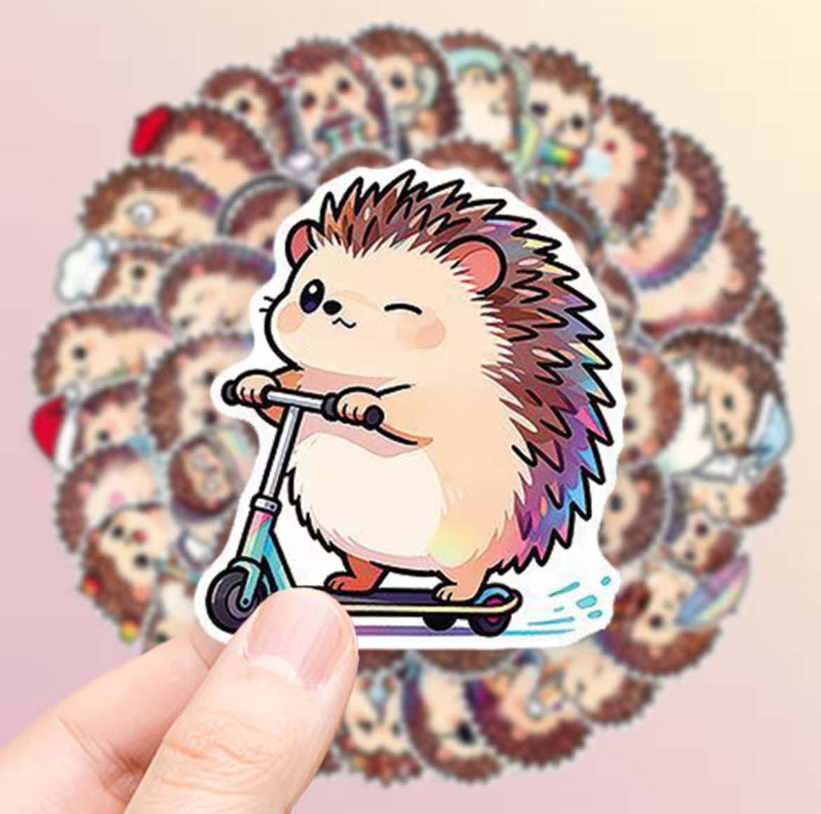 Pack de 5 Stickers "Erizos Kawaii" (Diseños Sorpresa) 🦔✨