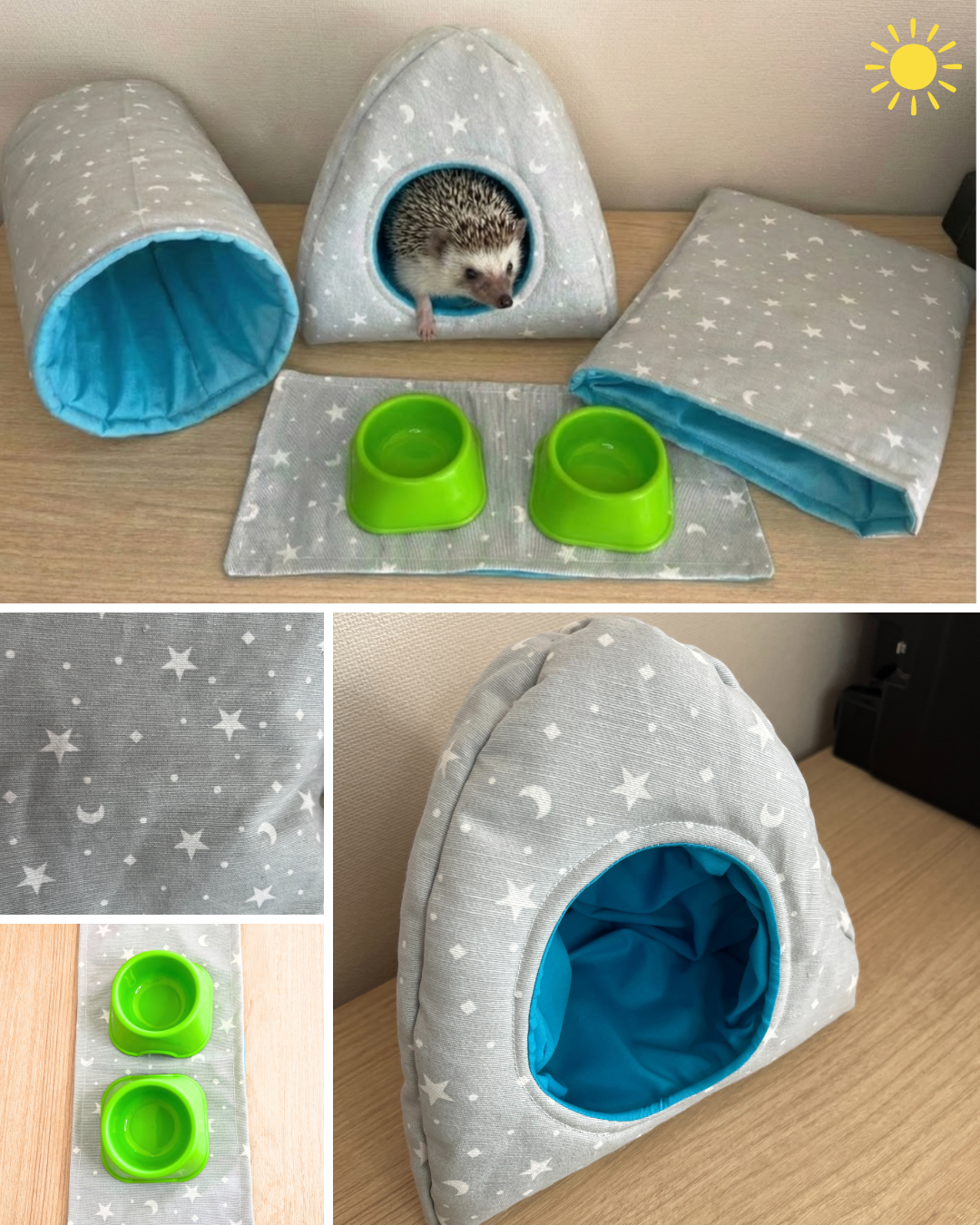 Set Completo de Accesorios de Verano para Erizo – Estrella Gris