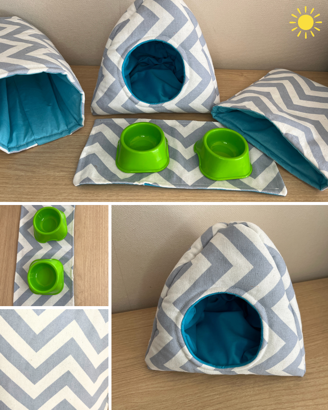 Set Completo de Accesorios de Verano para Erizo – Rayas Gris