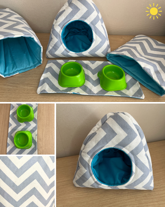 Set Completo de Accesorios de Verano para Erizo – Rayas Gris